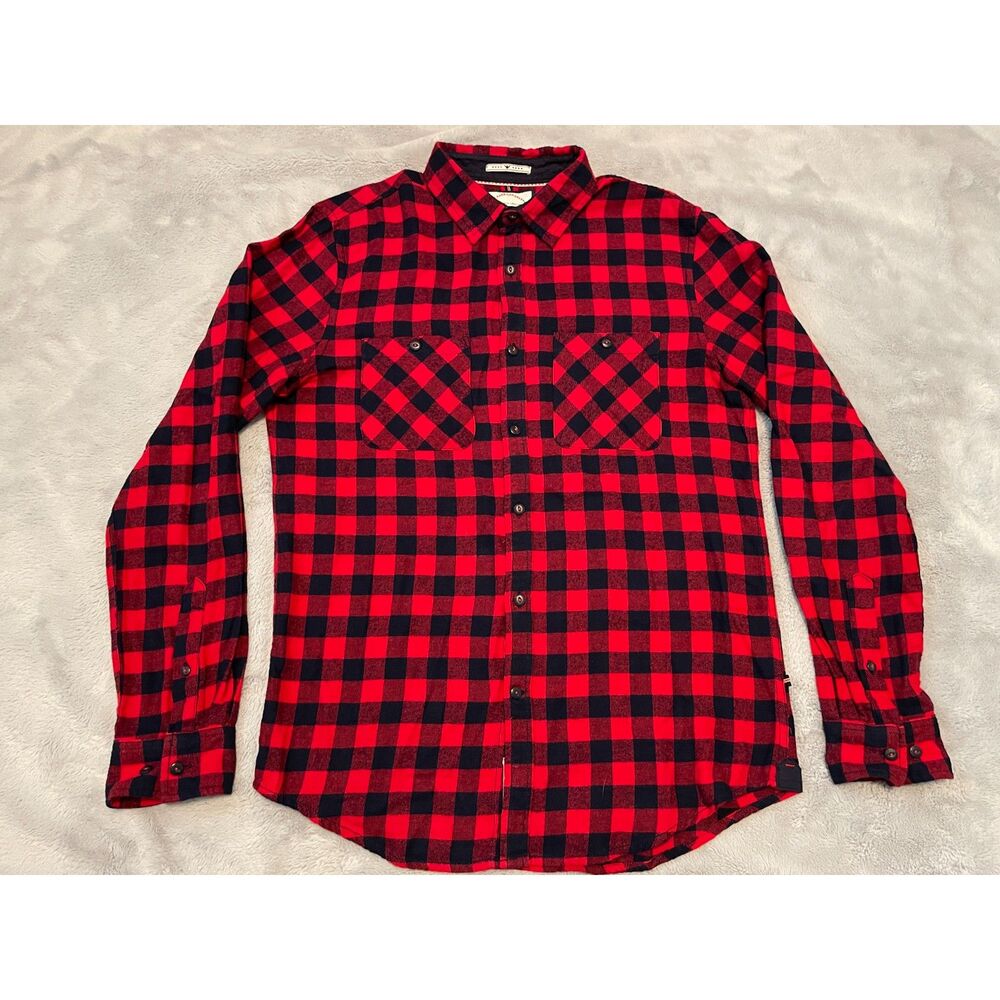 The American Dream Denim & Flower Slim Fit Flannel Shirt Buffalo Check Size M